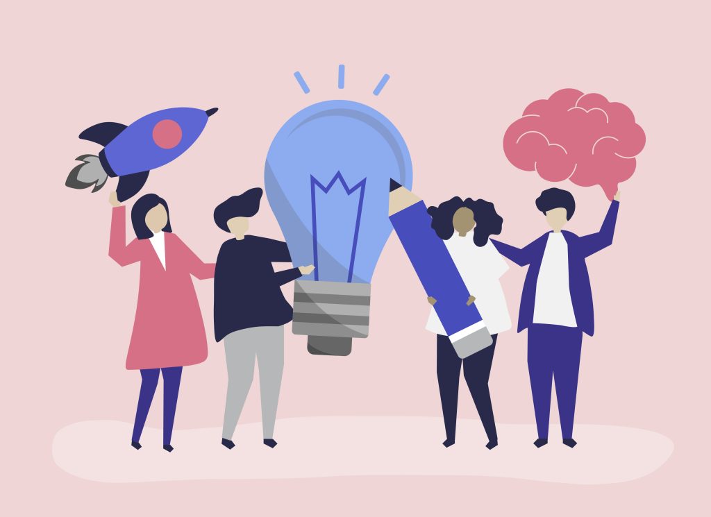 Character illustration of people with creative ideas